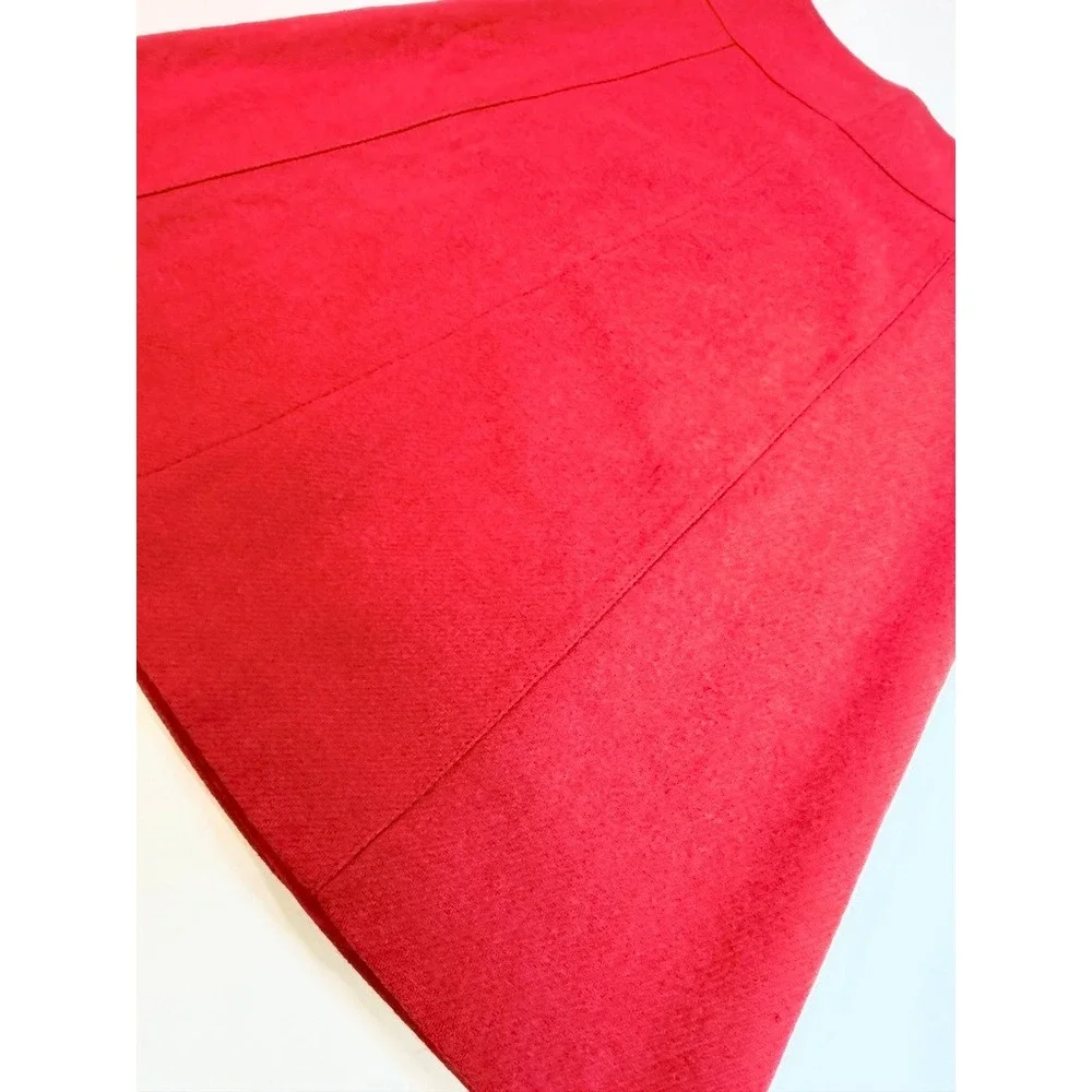 J.Crew Mini Skirt‎ Womens 6 Red Lambswool A-Line Seamed Lined Solid
